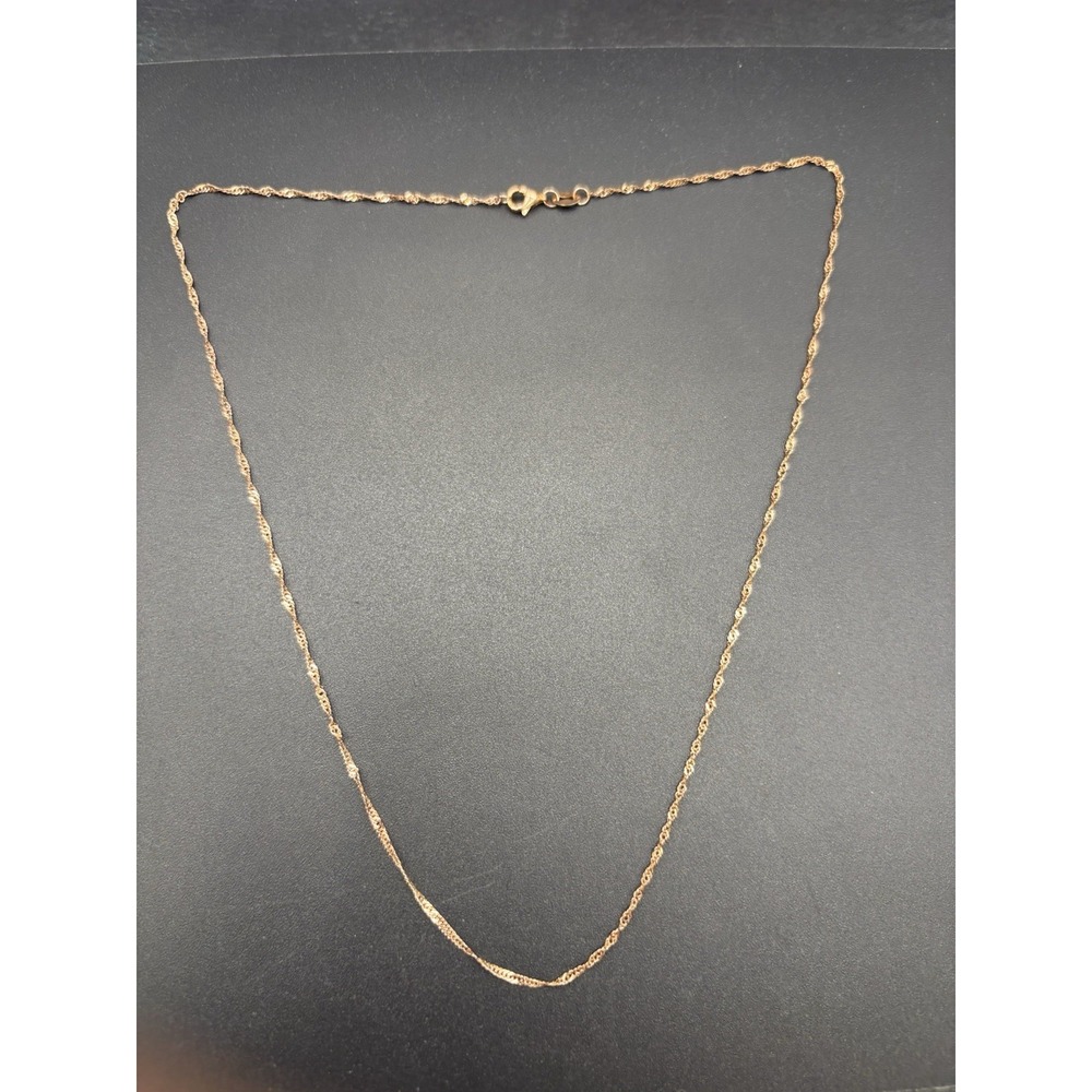 18" Rose Sterling Silver Singapore Chain Lobster Clasp F2